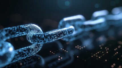 Digital ledger of blockchain technology showcasing security features in cryptocurrency transactions with neon