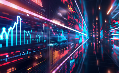 Private Credit Pulse: Dynamic Business Market Display in Neon Lights