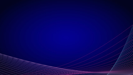 Dark abstract background with glowing wave.  Moving lines design element. Gradient flowing wave lines. Futuristic digital future technology concept. Vector illustration