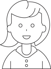 Obraz premium Girl Character Thin Line Avatar