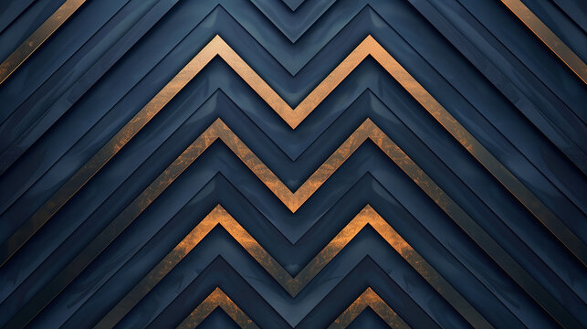 Vertical Zigzag in Gold on Deep Indigo - Ideal for Web Design and Fashion Trends