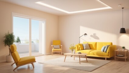 Naklejka na ściany i meble modern bright minimalistic cozy interior