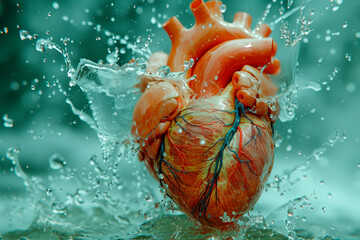 digital heart is shown in an abstract animation