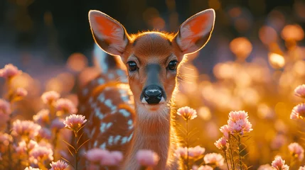 Fotobehang A young deer in a wonderful meadow. © Janis Smits