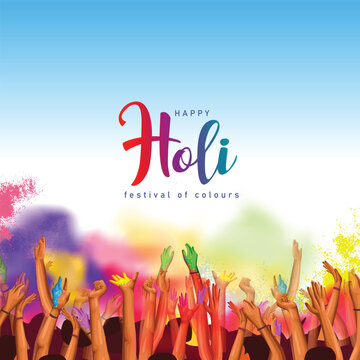 Indian festival happy holy colorful party poster, banner background. vector illustration background