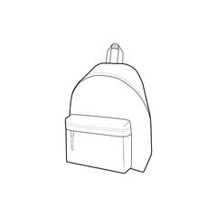 Backpack Design Flat Sketch Vector Illustration