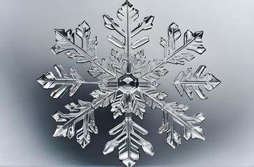 Nature’s Design: Delicate Ice Crystal in Serene Winter, generative AI