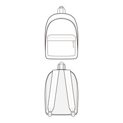Backpack Design Flat Sketch Vector Illustration