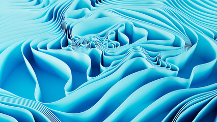 Abstract blue background with wavy lines. 3d rendering, 3d illustration.
