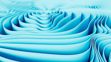 Abstract blue background with wavy lines. 3d rendering, 3d illustration.
