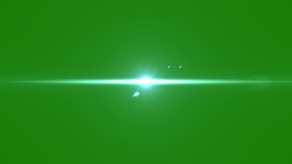 Realistic light flares laser beam. green screen