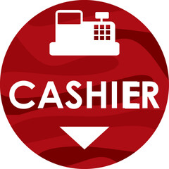 cashier signage vector illustration, ready to print