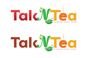 Talk and Tea logo illustration design template vector