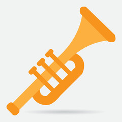 Trumpet icon. Great for music, songs, musical instruments, social media etc. Vector. Editable