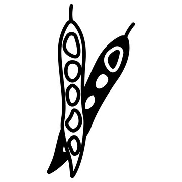 Guwar glyph and line vector illustration