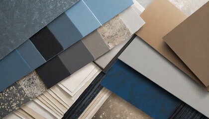 Palette Perfection: Stylish Interior Designer Moodboard with Textile and Paint Samples"