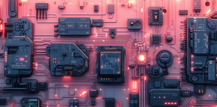 Close Up of a Computer Board With Electronic Components