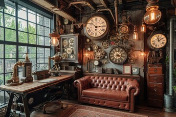 A Room Filled With Multiple Wall Clocks