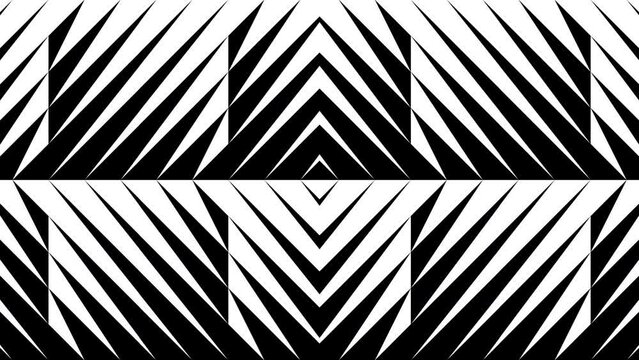 Abstract creative black and white geometric shape zigzag stripe motion background. Video animation Ultra HD 4k footage.