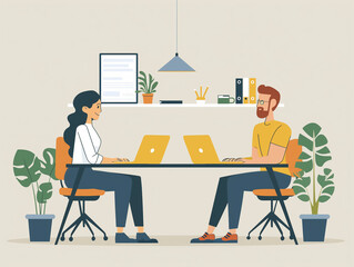 joyful couple running a business together in a small office