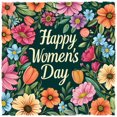 Fototapeta na wymiar 8 march, international women's day background with flowers, greeting card