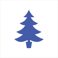 a blue christmas tree with a white background