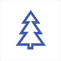 a blue christmas tree with a white background