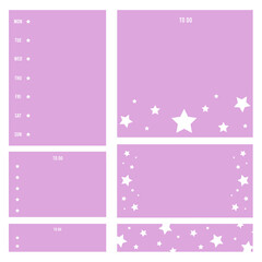 Set of pastel memo pad, mini notepad, cute memo pad, stationery and digital sticker notes.