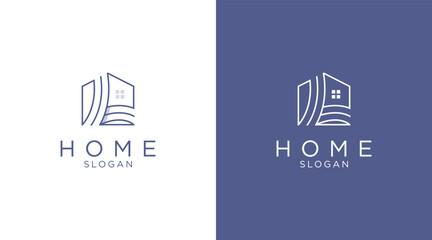 Fototapeta premium Line art icon logo of a house or home for property and interior design