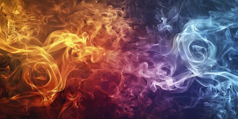 Fototapeta premium Colored smoke texture, vibrant hues blending, dreamy effect