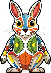 Anatomic bunny illustration vector design