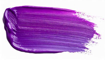 Hand painted stroke of purple paint brush isolated on white background