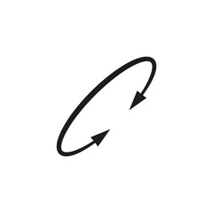 Dual double ended semi circle arrow. Semicircular round long two sided arrow. Vector illustration. 