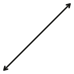 Diagonal thin double arrow. Vector illustration.	

