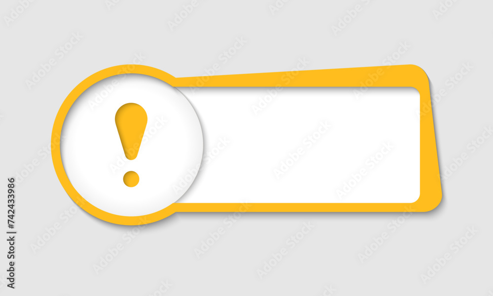 Poster vector text box for insertion text with exclamation mark