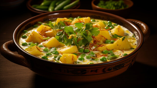Tibetan Cuisine: Creamy Yoghurt Curry Dish from Shigatse, Bursting with Flavorful Ingredients
