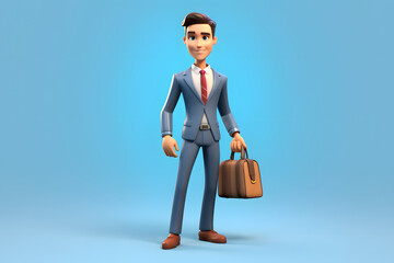 3d rendering Freelancer businessman  character