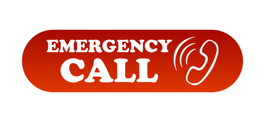 Emergency call banner with landline phone. SOS, distress call, urgent Care, help, announcement, save, rescue, salvage, contact us, rescuers, Fire Department, police. Vector illustration