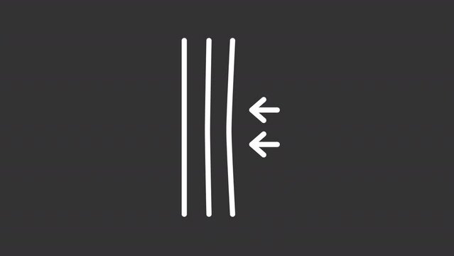Pressure block white line animation. Environmental influence resistance animated icon. Psychology resilience. Isolated illustration on dark background. Transition alpha video. Motion graphic