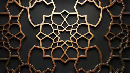 Arabic traditional seamless pattern design. Golden Islamic pattern background.