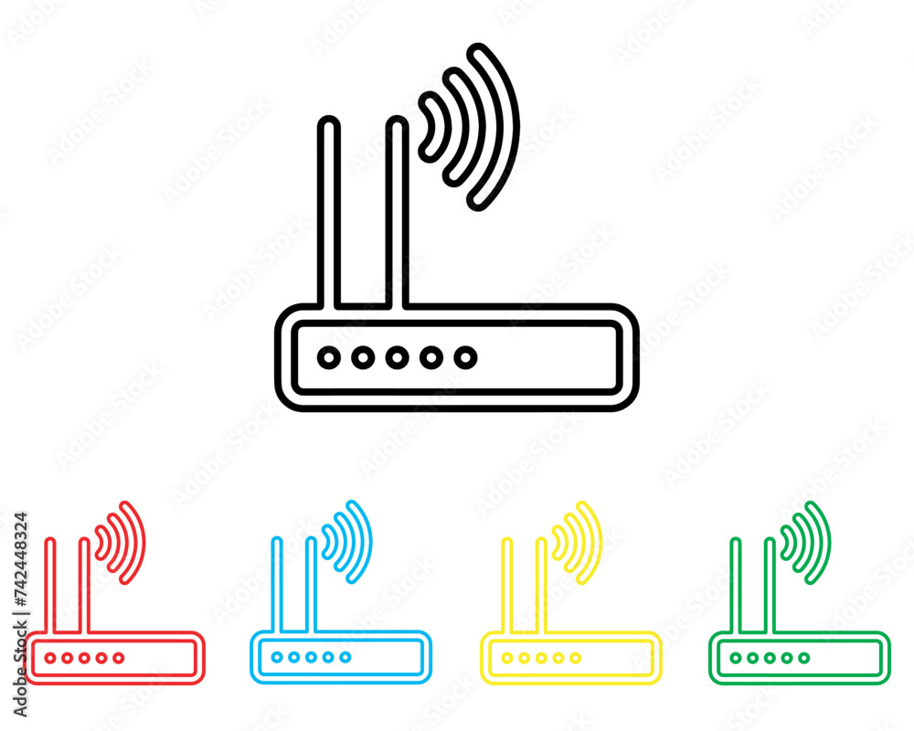 Fototapete wi fi icon vector. wireless icon sign symbol in trendy flat style. set elements in colored icons. wi
