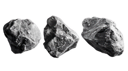 Asteroids isolated on transparent background