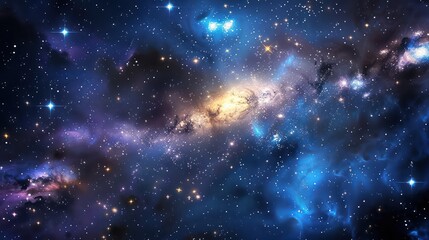 Stunning outer space scenery with nebulae, stars emitting light from a radiant galaxy, illuminating in a magical cosmic shimmer of vibrant colors