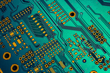 blue printed circuit board with gold plating