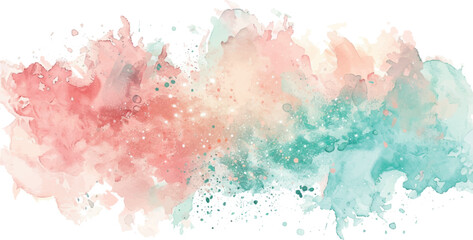 watercolor abstract isolated background light pink, pearlescent, and aqua colors