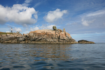 Peninnis Head, St. Mary's, Isles of Scilly, UK: lighthouse on the southern tip of the island, seen...