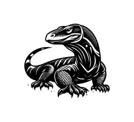 Komodo dragon hand drawn vector illustration