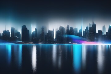 Fototapeta premium city skyline at sunset