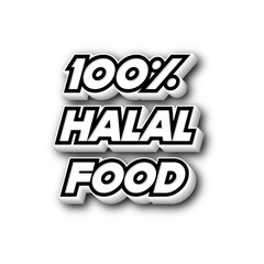 3D 100% Halal food poster