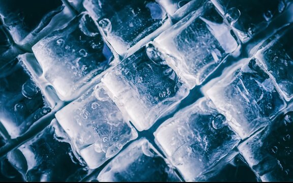Ice cube. Stack of ice cubes. fresh cool ice cube background. Full Frame Shot of Ice Cubes